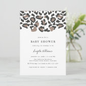 AUBREE Bohemian Leopard Print Baby Shower Invitation (Standing Front)
