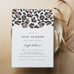 AUBREE Bohemian Leopard Print Baby Shower Invitation<br><div class="desc">This baby shower invitation features a bohemian leopard print drip and leopard print pattern back. This invite is a perfect gender neutral design for your safari or animal themed baby shower.</div>