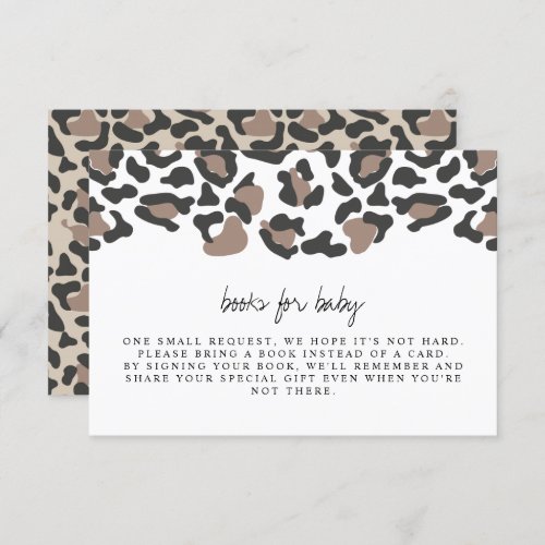 Aubree _ Leopard Print Baby Books for Baby Insert Invitation