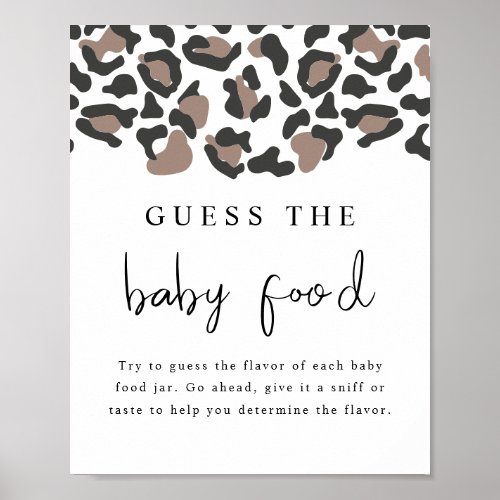 AUBREE Leopard Print Guess the Baby Food Game