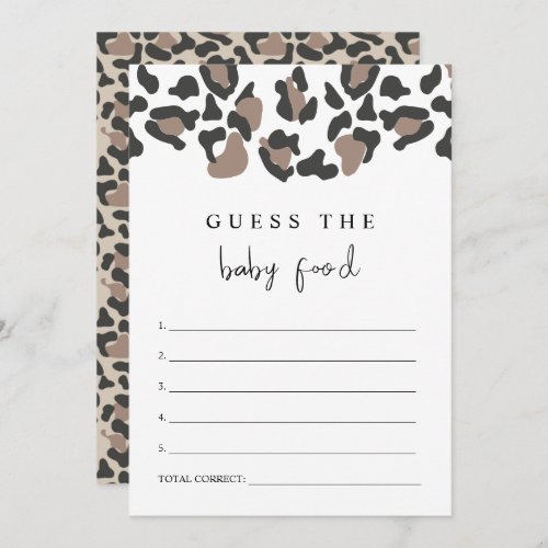 AUBREE Leopard Print Guess the Baby Food Game Invitation