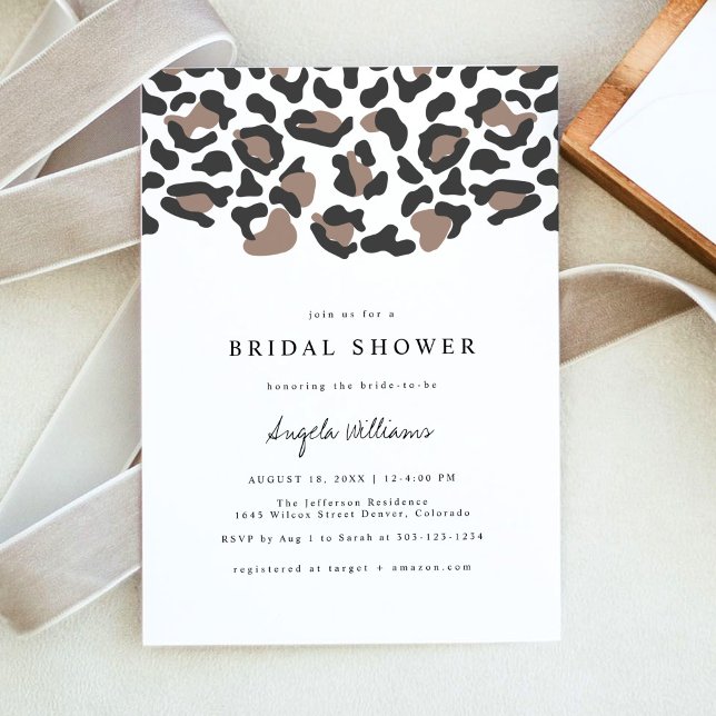 AUBREE Leopard Print Safari Bridal Shower Invitation (Creator Uploaded)
