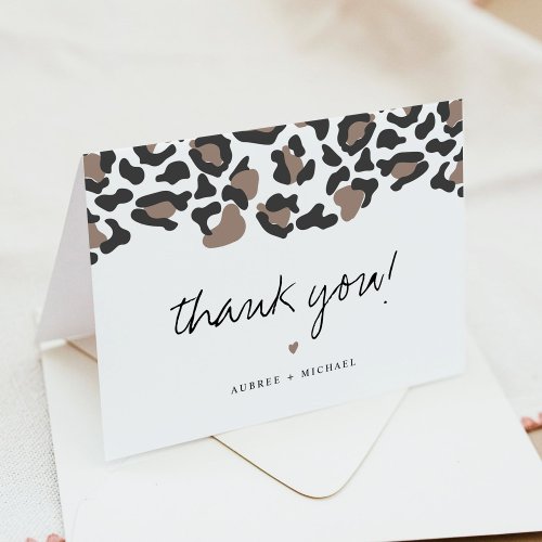 AUBREE Modern Leopard Print Safari Thank You Card