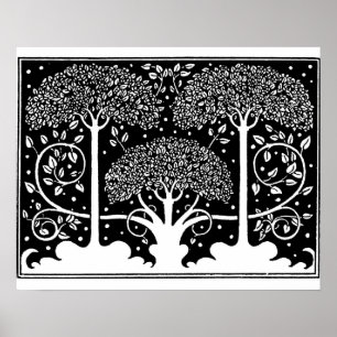 Aubrey Beardsley Art Nouveau Tree Pattern Print