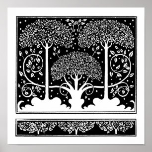 Aubrey Beardsley Art Nouveau Tree Pattern Print