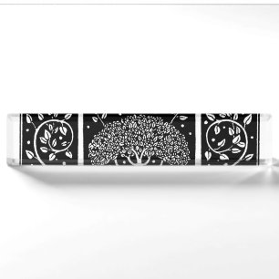 Aubrey Beardsley Art Nouveau Tree Pattern Print Desk Name Plate