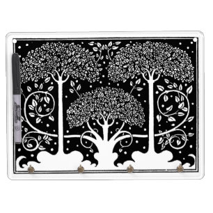 Aubrey Beardsley Art Nouveau Tree Pattern Print Dry Erase Board With Keychain Holder