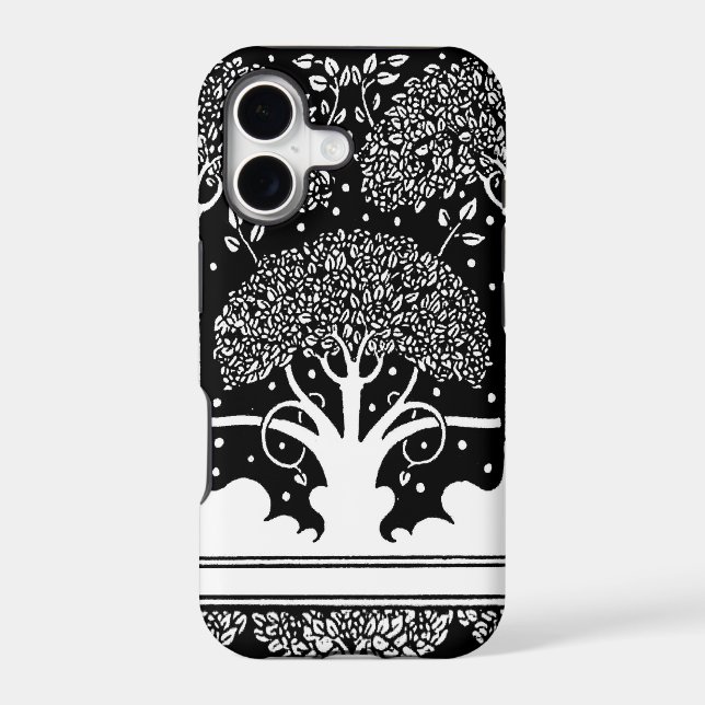 Aubrey Beardsley Art Nouveau Tree Pattern Print Iphone Case (Back)