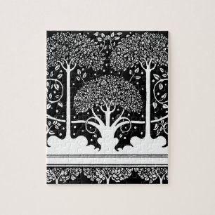 Aubrey Beardsley Art Nouveau Tree Pattern Print Jigsaw Puzzle
