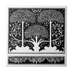 Aubrey Beardsley Art Nouveau Tree Pattern Print Tile