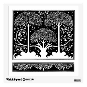 Aubrey Beardsley Art Nouveau Tree Pattern Print Wall Sticker
