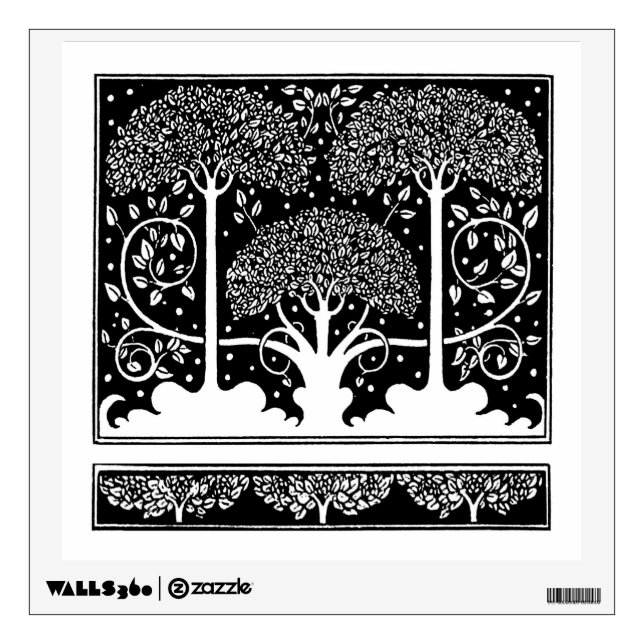 Aubrey Beardsley Art Nouveau Tree Pattern Print Wall Sticker (Front)