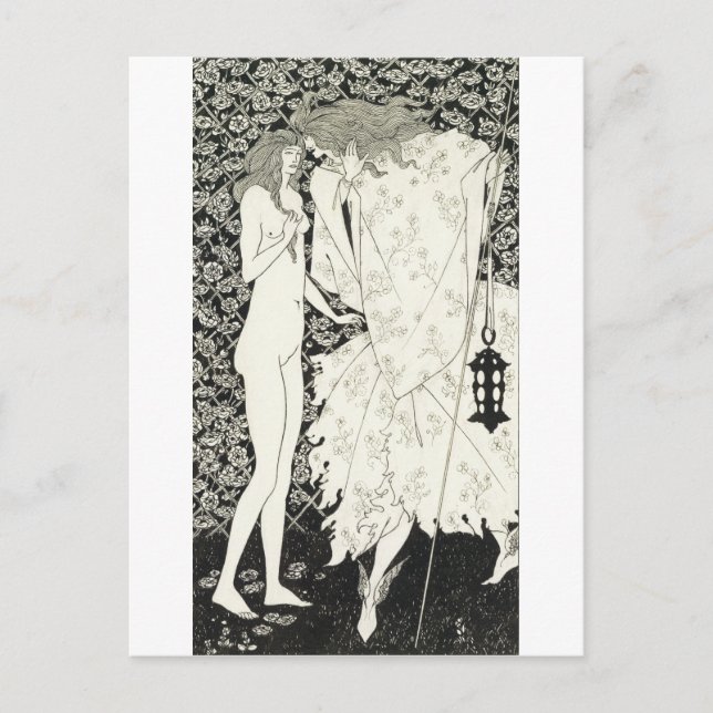 Aubrey Beardsley - The Mysterious Rose Garden Postcard (Front)
