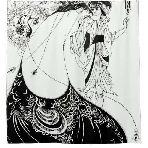 Aubrey Beardsley The Peacock Shower Curtain