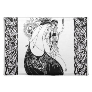 Aubrey Beardsley The Peacock Skirt Art Nouveau Cloth Placemat