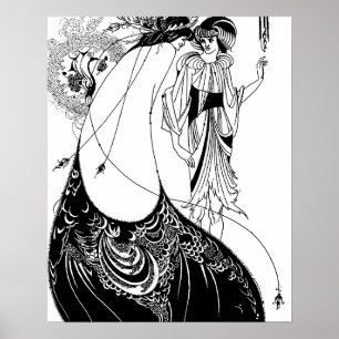 Aubrey Beardsley The Peacock Skirt Art Nouveau Poster