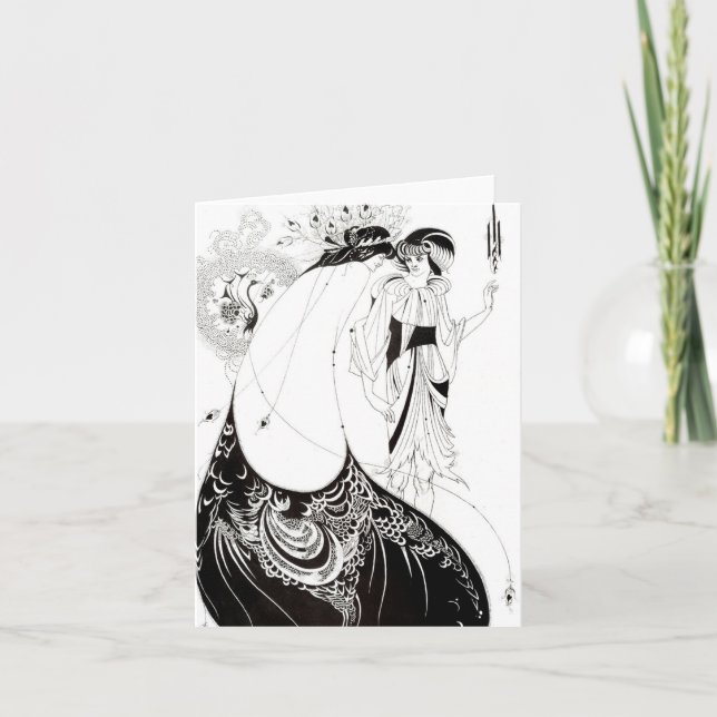 Aubrey Beardsley The Peacock Skirt Note Card (Front)