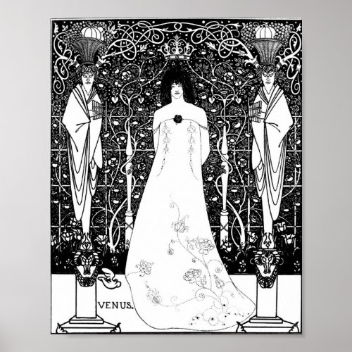 Aubrey Beardsley Venus Between Terminal Gods Poster