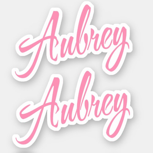 Aubrey Decorative Name in Pink x2 Sticker