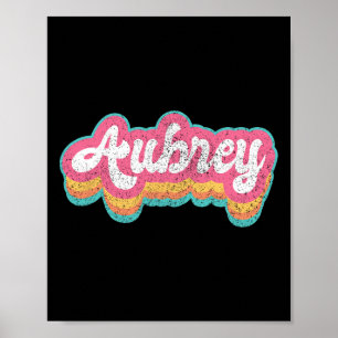 Aubrey First Name Girl Vintage 70s 80s Personalize Poster