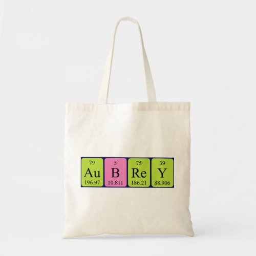 Aubrey periodic table name tote bag