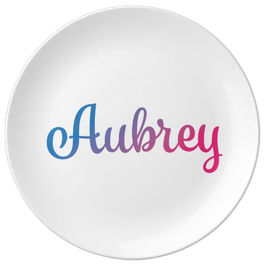 Aubrey Stylish Cursive Plate (Front)