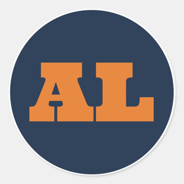 Auburn (AL) - Blue x Orange x White Classic Round Sticker (Front)