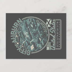 AUBURN ALABAMA - ALABAMA CITYSCAPE BIRDS EYE VIEW POSTCARD