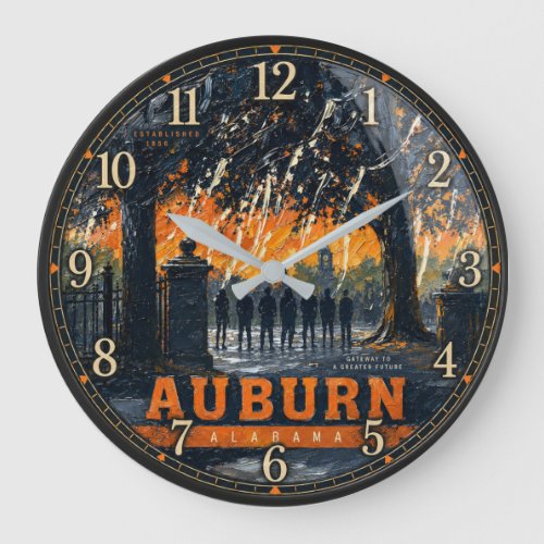 Auburn Alabama Sunset Large Clock