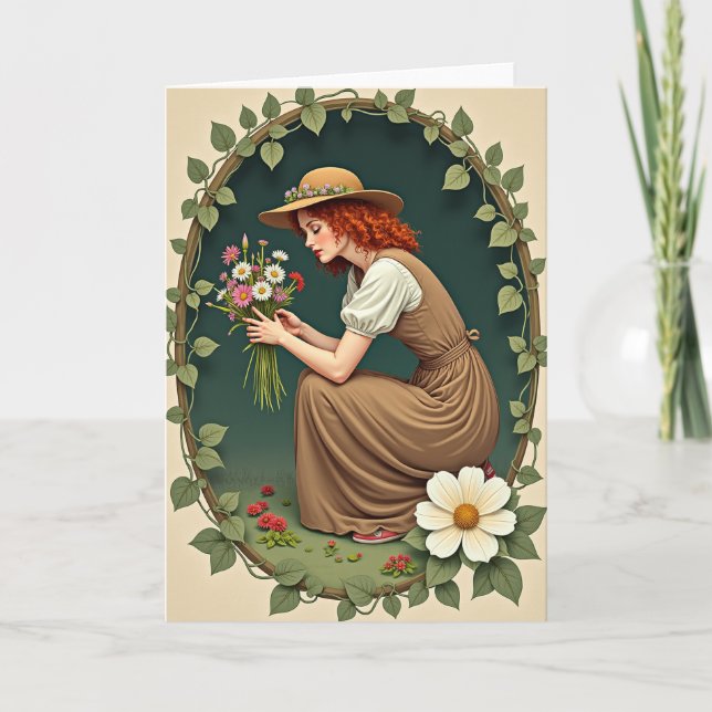 Auburn Beauty Flower Bouquet Card (Front)