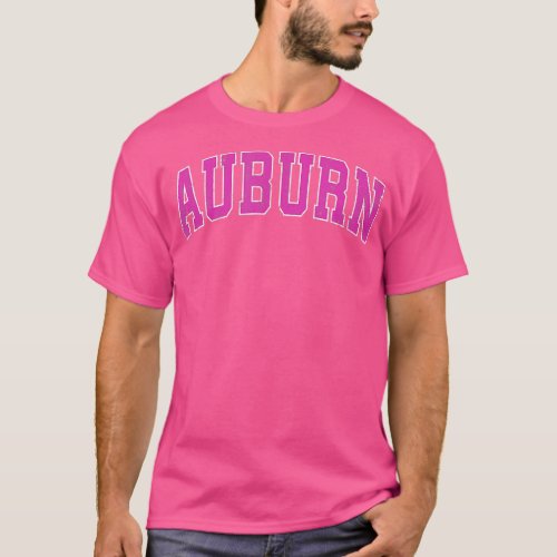 Auburn California CA Vintage Sports Design Pink De T_Shirt