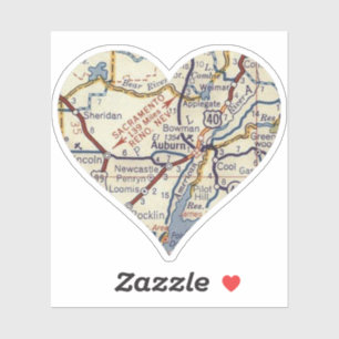 Auburn California Vintage Map Sticker