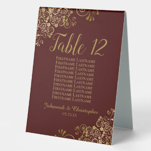 Brown Kraft Paper Background Printed Table Number, Zazzle