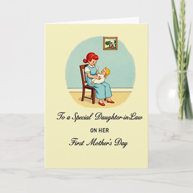 Auburn Hair Mothers Day Art Card (Front)