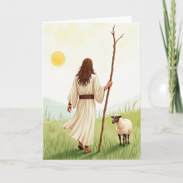 Auburn Hair Pastoral Walk Card (Front)