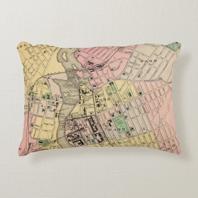 Auburn, Lewiston Decorative Pillow (Front)