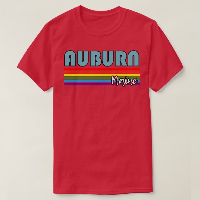 Auburn Maine Pride  Auburn LGBT Gift LGBTQ Support T-Shirt (Design Front)