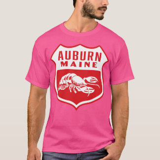 Auburn Maine Retro  Shield White T-Shirt