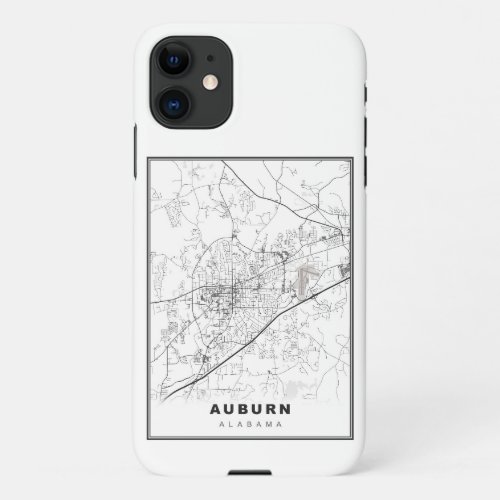 Auburn Map iPhone 11 Case