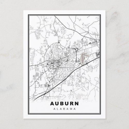 Auburn Map Postcard