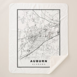 Auburn Map Sherpa Blanket