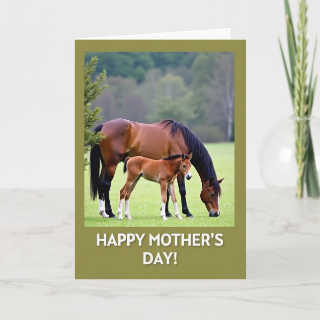 Auburn Mare Mothers Day Scene Card (Front)