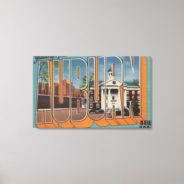 Auburn, New York - Large Letter Scenes Canvas Print (Front)