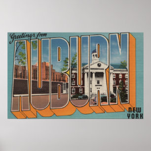Auburn, New York - Large Letter Scenes Poster