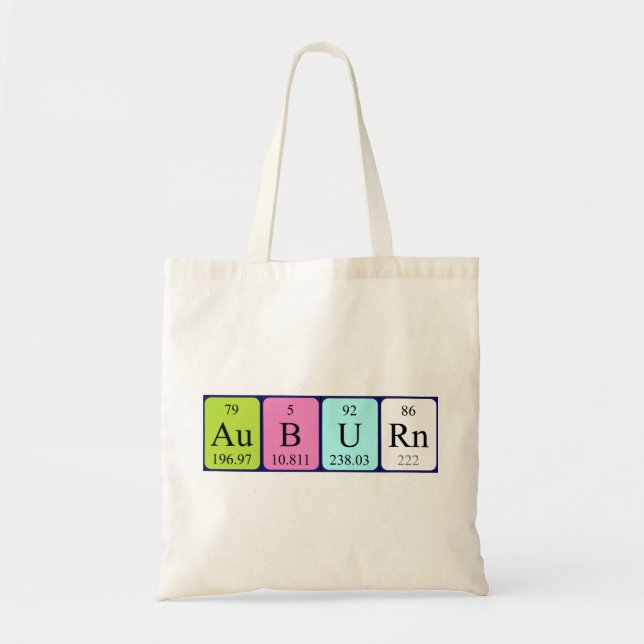 Auburn periodic table name tote bag (Front)