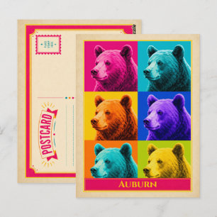 Auburn Postcard Alabama Black Bear Vintage