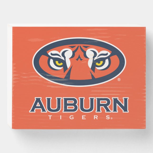 Auburn University | Auburn Tigers Wooden Box Sign (Front Horizontal)