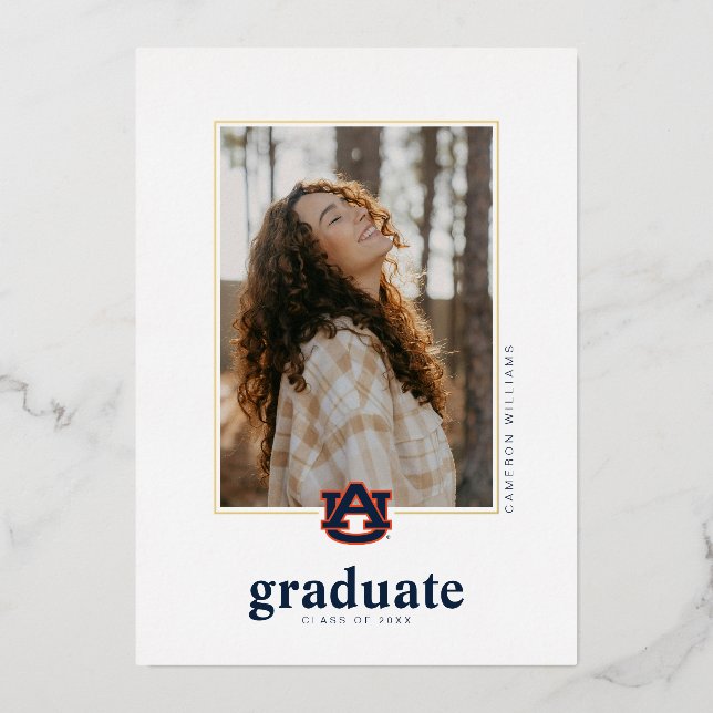Auburn University Graduation | Auburn Tigers Foil Invitation (Front)