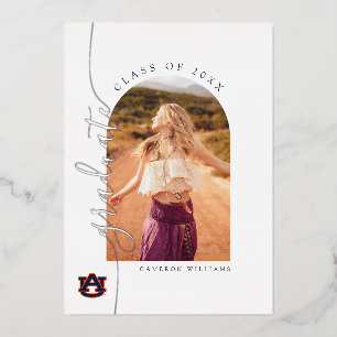 Auburn University Graduation   Auburn Tigers Foil Invitation