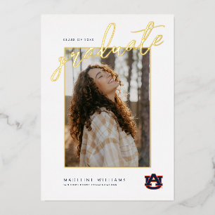 Auburn University Graduation Auburn Tigers Foil Invitation